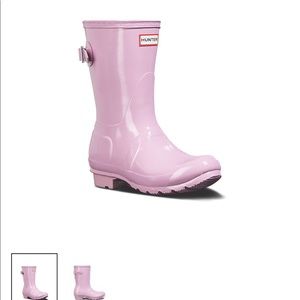 Pink hunter rain boots